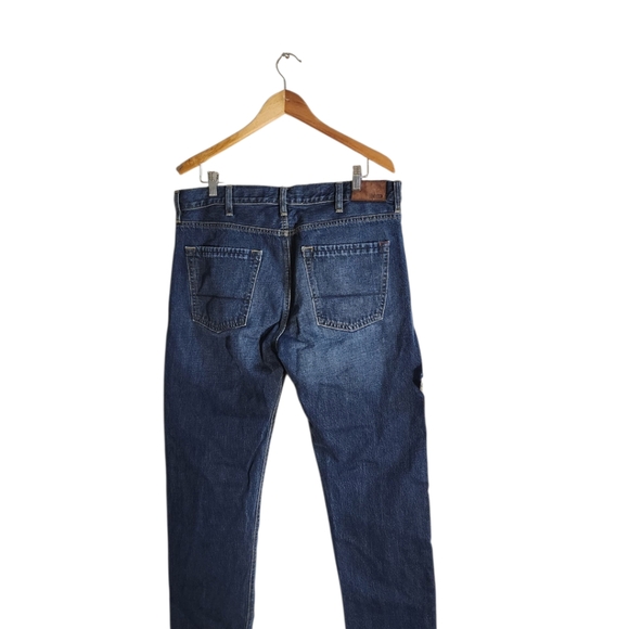 DH3 Men’s Slim Tapered Jeans 38x30 Dark Wash Modern Casual Denim - Picture 3 of 7